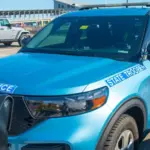 Ford Interceptor Maine State Police Interceptor SUV car in downtown Portland^ Maine ME^ USA PORTLAND^ ME^ USA - OCT. 6^ 2021