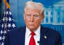 President Donald Trump speaks at a White House press briefing after a Black Hawk helicopter collided with American Airlines flight 5342 by DCA airport WASHINGTON – January 30 2025