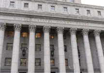 View of Thurgood Marshall United States Courthouse where Ghislaine Maxwell trial has been heard New York^ NY - december 21^ 2021