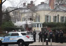 NYPD presence out front of Gracie Mansion in Manhattan New York^ NY - 12/16/2018:
