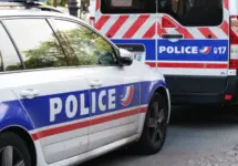 Police cars on the Paris streets. Paris ^France - September 03.2020