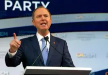 Senator Adam Schiff speaking at the Democratic Party Endorsing Convention in Long Beach^ CA. Long Beach^ CA - Nov 16^ 2019