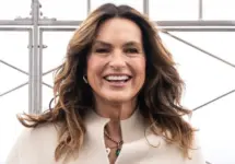 Mariska Hargitay attends ceremonial lighting of Empire State Building in New York on April 5^ 2024 in partnership with Joyful Heart Foundation in recognition of Sexual Assault Awareness Month