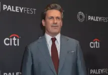 Jon Hamm arrives at the red carpet photocall for Apple TV's "Friends and Neighbors" during PaleyFest LA 2026 at the Dolby Theatre in Hollywood^ California on April 11^ 2026.