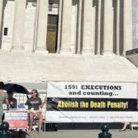 Protest against the death penalty outside the US Supreme Court on July 1^ 2024.