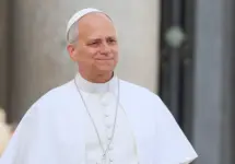 Pope Leo XIV addresses the faithful gathered in St. Peter’s Square on the occasion of the Jubilee of Poor at the Vatican^ November 16^ 2025.
