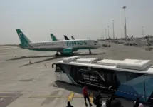 Passengers traveling through King Khalid International Airport Riyadh Airport - flight and booking concept Riyadh ^ Saudi Arabia - Mar 11 2023