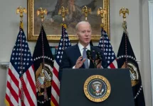 US President Joe Biden speaks at White House Washington^ DC US - Mar 13^ 2023