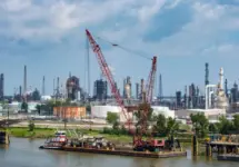 Plant at Mississippi river bank. Louisiana^ USA