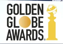 The Golden globe awards logo seen on billboard. Golden globe awards honored the best in film and American television^ as chosen by the Hollywood Foreign Press Association Jakarta - November 27^2023