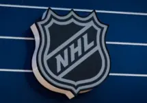 San Francisco^ CA - Sept 1 2025: The NHL Logo is seen on the facade of a building.