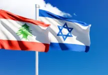 Wavy Israel and Lebanon Flag