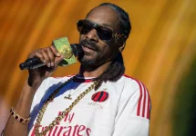 SNOOP DOGG famous singer performs singing on stage famous singer performs on stage singing a well known festival in ITALY