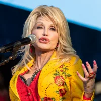 Dolly Parton performs at The Newport Folk Festival in Rhode Island. Newport^ Rhode Island^ USA - July 27^2019