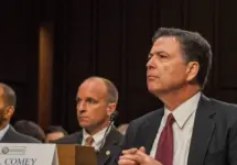 Former FBI Director James Comey testifies in front of the Senate Intelligence Committee during hearing in the Hart Senate Office building Washington DC^ USA^ June 8^ 2017