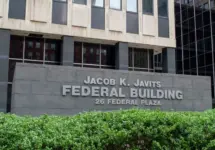 New York^ NY^ USA - September 23^ 2021: Exterior of Jacob K^ Javits Federal Building at 26 Federal Plaza