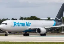 Amazon Prime Air Boeing 767-300ER(BDSF) airplane at Miami airport in the United States. Miami^ United States - November 6^ 2025