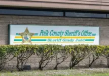 Polk County Florida Sheriff's office sign on side of building Lake Wales^ FL^ USA^ 3-4-24