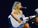 Megan Moroney performs in Hollywood^ Florida on November 14^ 2024 as part of Audacy’s Stars and Strings benefit concert.
