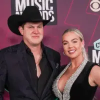 Jon Pardi (L) and his wife Summer attend the 2023 CMT Music Awards at Moody Center on April 2^ 2023 in Austin^ Texas.