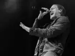 Brett Smith from Shinedown gets into his performance at the Rockstar Uproar Festival on September 25^ 2012 in Nampa^ Idaho.