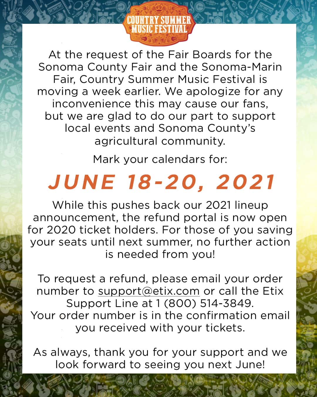 Country Summer 2021 Date Change | Froggy 92.9