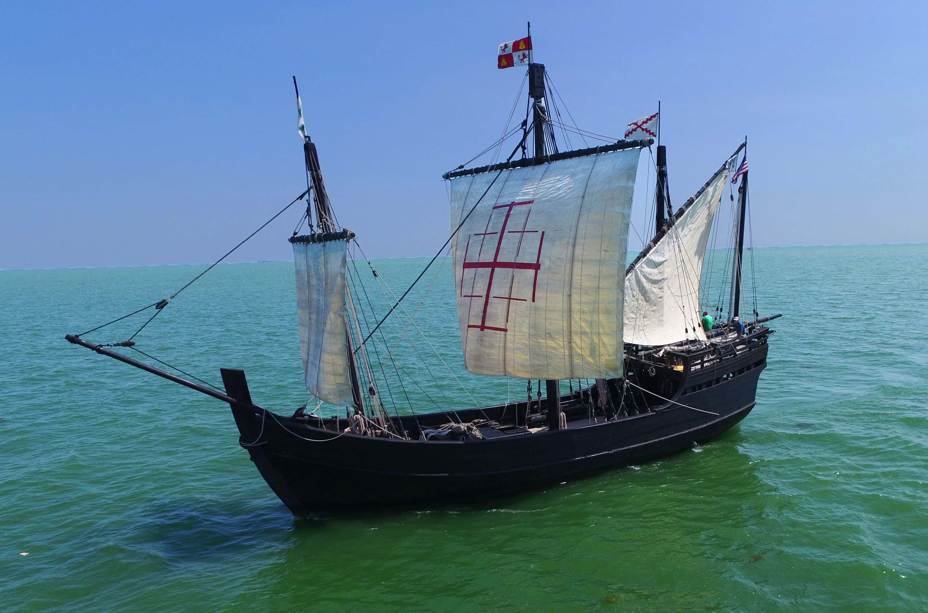 Historic Replicas Of Columbus Sailing Ships Headed Into South Haven 