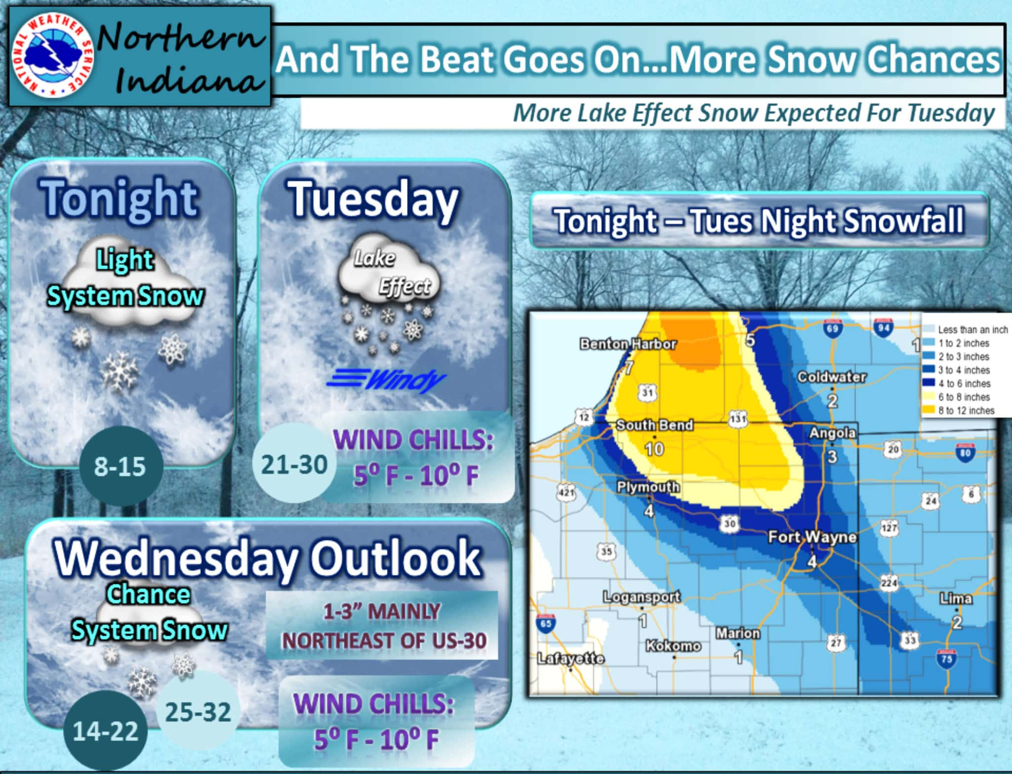 Winter Storm Watch for Tuesday Upgraded to Winter Storm