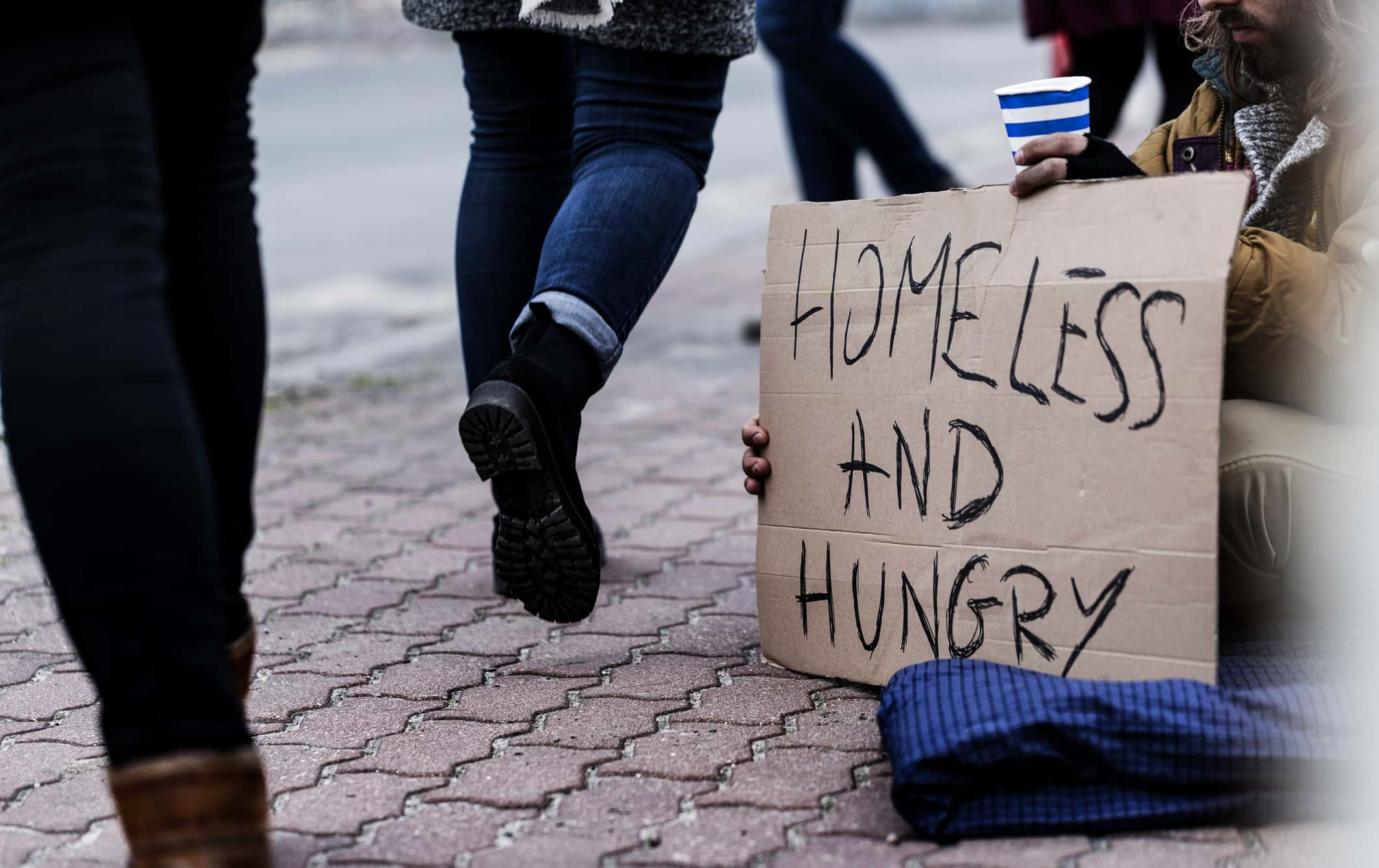 Hungry Homeless People