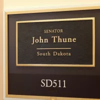 Entrance to the office of Senator John Thune in Washington^ DC on July 18^ 2017. John Thune is the senior United States Senator from South Dakota.