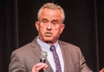 Robert F. Kennedy Jr. discusses immigration issues after the premiere of "Midnight at the Border" in Beverly Hills^ Calif.^ on Aug. 3^ 2023.