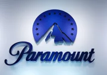 Paramount global logo on bright background. 3D render