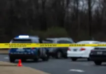 Police tape cordons off a homicide scene in Memphis^ TN on February 11th^ 2024.