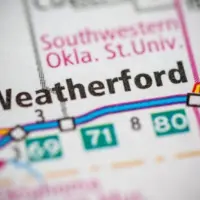 MAP featuring Weatherford. Oklahoma. USA