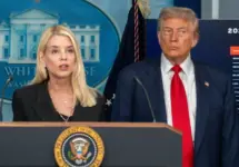Attorney General Pam Bondi Speaks during President Donald Trump press briefing to announce he is invoking the Home Act Washington DC^ United States^ August 11 2025