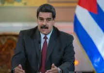 Venezuelan president^ Nicolás Maduro^ during a state visit by the Cuban president Miguel Diaz-Canel to Venezuela. Caracas Venezuela. 05/30/2018