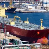 large tankers unloading crude oil