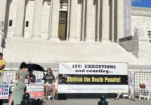 Protest against the death penalty outside the US Supreme Court on July 1^ 2024.