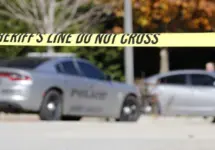 Crime scene tape blocks the entrance to Smile Creators Family and Cosmetic Dentistry on Jonesboro Road. McDonough^ Georgia- December 6^ 2018