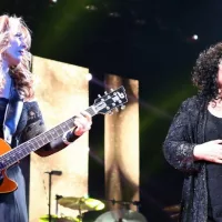 Ann & Nancy Wilson of Heart perform in Toronto at the Molson Ampitheatre^ July 23^ 2013.