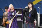 Heart's Ann and Nancy Wilson perform onstage at the 2024 New Orleans Jazz Heritage Festival at Fair Grounds Race Course on April 28^ 2024 in New Orleans Louisiana.