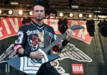 Guitarist Jason Hook of Five Finger Death Punch during performance at festival Rock for People in Hradec Kralove^ Czech republic^ July 4^ 2016.