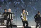 Linkin Park with lead singer Emily Marcia Armstrong perform on stage during the 2025 UEFA Champions League Final Opening ceremony at Munich arena in Munich Munich^ Germany - May 31^ 2025