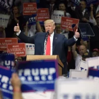 Republican Presidential nominee Donald Trump appears during a rally Oct. 10^ 2016^ at Mohegan Sun Arena in Wilkes-Barre^ Pennsylvania. WILKES-BARRE^ PENNSYLVANIA/USA – OCTOBER 10^ 2016