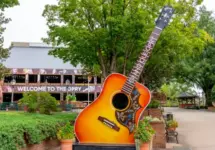 Aug 08^ 2023-Nashville^ TN: Aerial view of the Grand Ole Opry in Nashville Tennessee.