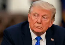 President Donald Trump in the White House in WASHINGTON D.C.^ USA - April 7^ 2025