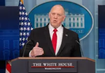 Border Czar Tom Homan at a White House Press Briefing Washington Dc^ United States^ April 28 2025