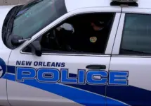 NOPD Police car in the streets of New Orleans - NEW ORLEANS^ LOUISIANA - APRIL 17^ 2016