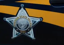 Oregon State Police star on the police car Salem^ Oregon^ USA - May 28th^ 2022