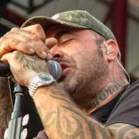 Staind stinger Aaron Lewis at the Rockstar Uproar Festival in Nampa^ Idaho